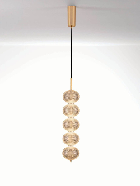 Nova Luce LED Pendelleuchte Klelia dimmbar 30W warmweiss 3000K Messinggold Metall Ø15cm 9236393