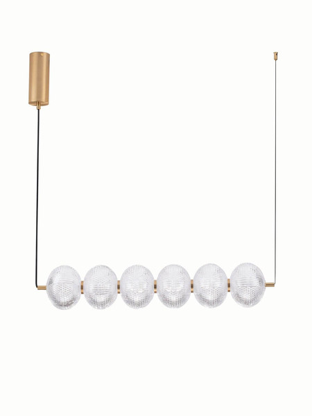 Nova Luce LED Pendelleuchte Klelia dimmbar 34W warmweiss 3000K Messinggold Metall 80x15cm 9236394