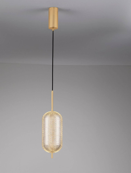 Nova Luce LED Pendelleuchte Klelia dimmbar 17W warmweiss 3000K Messinggold Metall Ø15cm 9236395