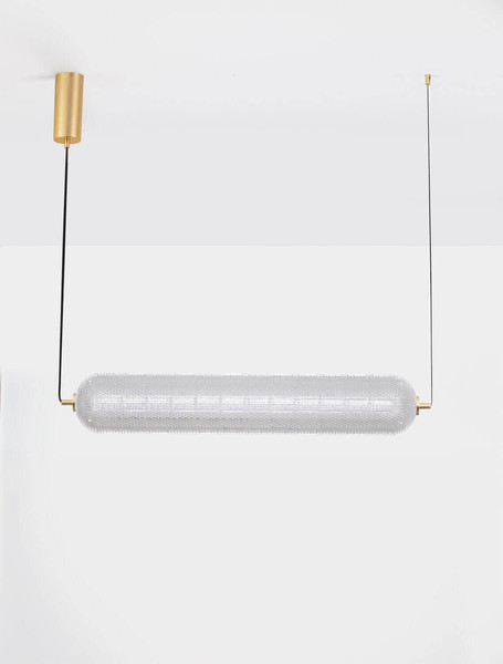 Nova Luce LED Pendelleuchte Klelia dimmbar 40W warmweiss 3000K Messinggold Metall 97x15cm 9236396