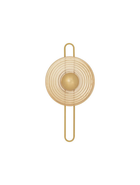 Nova Luce LED Wandleuchte Nous 8W warmweiss 3000K Messinggold Bernstein Glas Metall Ø30cm 9236397