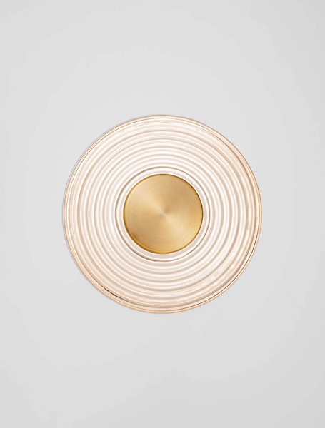 Nova Luce LED Wandleuchte Nous 8W warmweiss 3000K Messinggold Bernstein Glas Metall Ø30cm 9236398