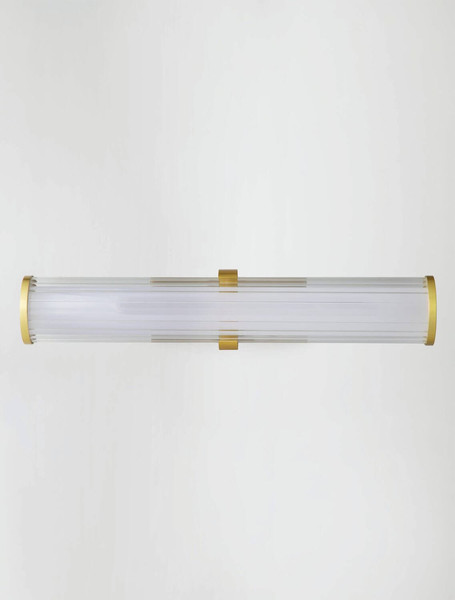 Nova Luce LED Wandleuchte Hedula 13W warmweiss 3000K IP44 Gold Glas Metall 42x12cm 9236399