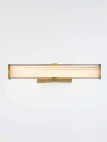 Nova Luce LED Wandleuchte Hedula 13W warmweiss 3000K IP44 Gold Glas Metall 42x12cm 9236399