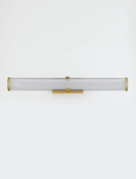 Nova Luce LED Wandleuchte Hedula 23W warmweiss 3000K IP44 Gold Glas Metall 63x12cm 9236401
