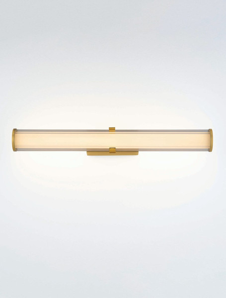 Nova Luce LED Wandleuchte Hedula 23W warmweiss 3000K IP44 Gold Glas Metall 63x12cm 9236401