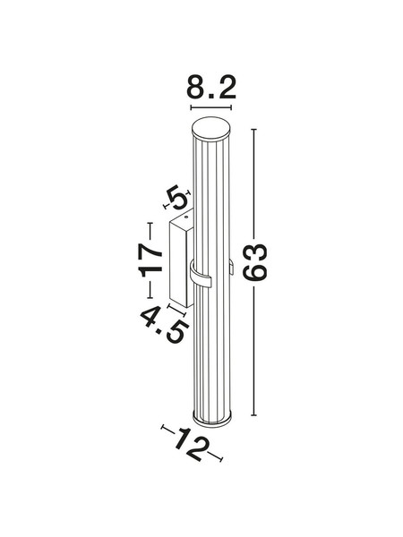 Nova Luce LED Wandleuchte Hedula 23W warmweiss 3000K IP44 Gold Glas Metall 63x12cm 9236401