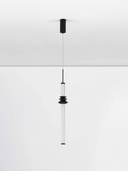 Nova Luce LED Pendelleuchte Stalactite dimmbar 8W warmweiss 3000K Schwarz Aluminium Keramik Ø8cm 9236402