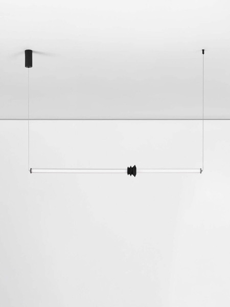 Nova Luce LED Pendelleuchte Stalactite dimmbar 15W warmweiss 3000K Schwarz Aluminium Keramik 110x8cm 9236405