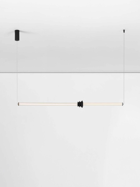 Nova Luce LED Pendelleuchte Stalactite dimmbar 15W warmweiss 3000K Schwarz Aluminium Keramik 110x8cm 9236405