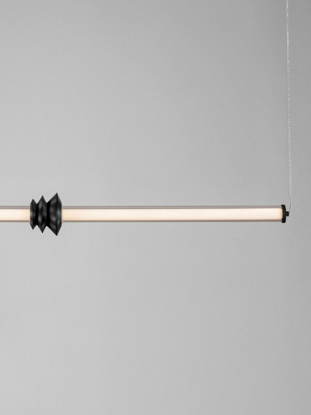 Nova Luce LED Pendelleuchte Stalactite dimmbar 15W warmweiss 3000K Schwarz Aluminium Keramik 110x8cm 9236405