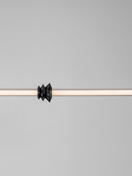 Nova Luce LED Pendelleuchte Stalactite dimmbar 15W warmweiss 3000K Schwarz Aluminium Keramik 110x8cm 9236405