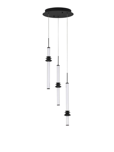 Nova Luce LED Pendelleuchte Stalactite dimmbar 18W warmweiss 3000K Schwarz Aluminium Keramik Ø35cm 9236406