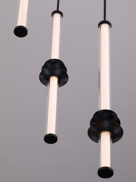 Nova Luce LED Pendelleuchte Stalactite dimmbar 18W warmweiss 3000K Schwarz Aluminium Keramik Ø35cm 9236406