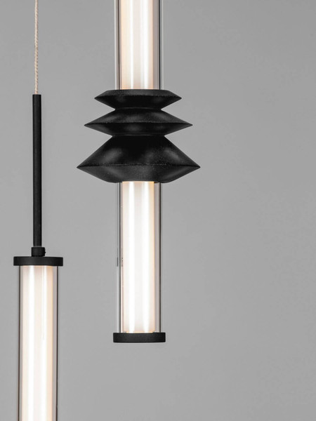 Nova Luce LED Pendelleuchte Stalactite dimmbar 32W warmweiss 3000K Schwarz Aluminium Keramik Ø35cm 9236407