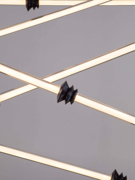 Nova Luce LED Pendelleuchte Stalactite dimmbar 79W warmweiss 3000K Schwarz Aluminium Keramik Ø150cm 9236408