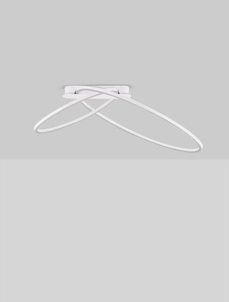 Nova Luce LED Deckenleuchte Kiklos dimmbar 42W warmweiss 3000K Weiß Stahl Aluminium 72x59cm 9248170
