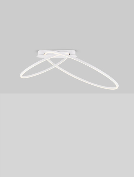 Nova Luce LED Deckenleuchte Kiklos dimmbar 42W warmweiss 3000K Weiß Stahl Aluminium 72x59cm 9248170