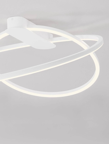 Nova Luce LED Deckenleuchte Kiklos dimmbar 42W warmweiss 3000K Weiß Stahl Aluminium 72x59cm 9248170