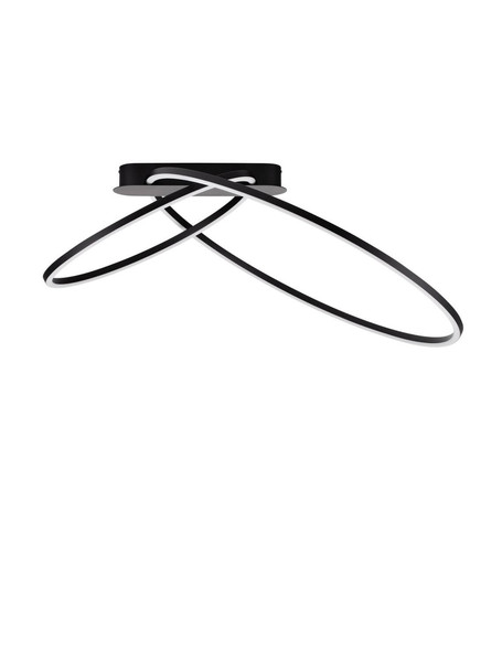 Nova Luce LED Deckenleuchte Kiklos dimmbar 42W warmweiss 3000K Schwarz Stahl Aluminium 72x59cm 9248171