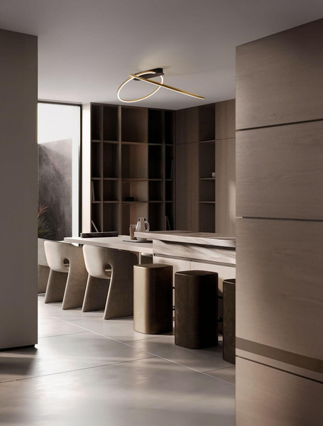 Nova Luce LED Deckenleuchte Kiklos dimmbar 42W warmweiss 3000K Messinggold Stahl Aluminium 72x59cm 9248172