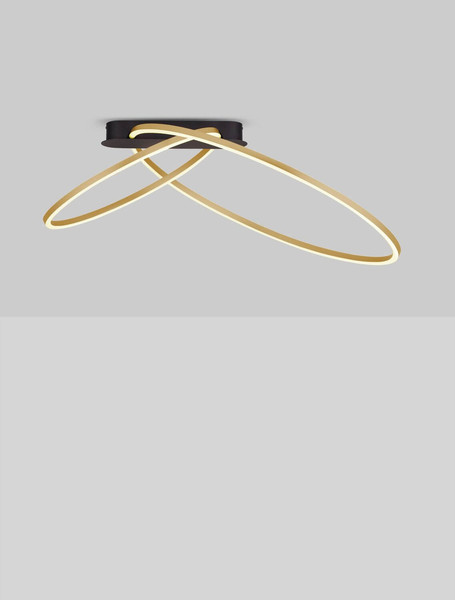 Nova Luce LED Deckenleuchte Kiklos dimmbar 42W warmweiss 3000K Messinggold Stahl Aluminium 72x59cm 9248172