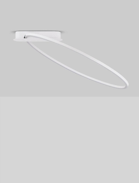 Nova Luce LED Deckenleuchte Kiklos dimmbar 30W warmweiss 3000K Weiß Stahl Aluminium 64x60cm 9248173