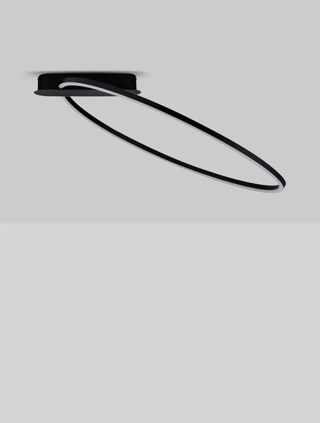 Nova Luce LED Deckenleuchte Kiklos dimmbar 30W warmweiss 3000K Schwarz Stahl Aluminium 64x60cm 9248174