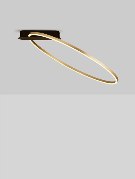 Nova Luce LED Deckenleuchte Kiklos dimmbar 30W warmweiss 3000K Messinggold Stahl Aluminium 64x60cm 9248175