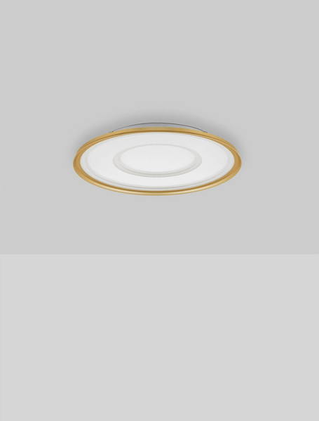 Nova Luce LED Deckenleuchte Figin dimmbar 49W CCT warm-/neutralweiss 2700-5000K Gold Stahl Aluminium Ø60cm 9248178