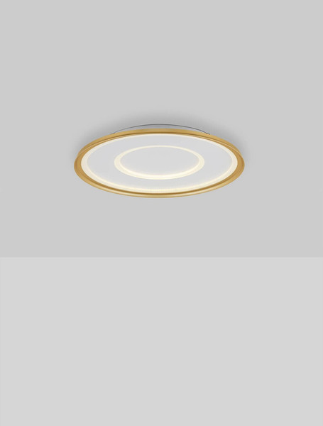 Nova Luce LED Deckenleuchte Figin dimmbar 49W CCT warm-/neutralweiss 2700-5000K Gold Stahl Aluminium Ø60cm 9248178