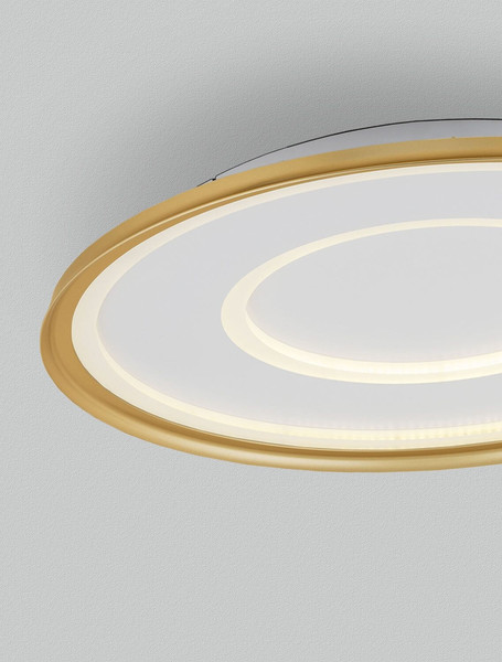 Nova Luce LED Deckenleuchte Figin dimmbar 49W CCT warm-/neutralweiss 2700-5000K Gold Stahl Aluminium Ø60cm 9248178