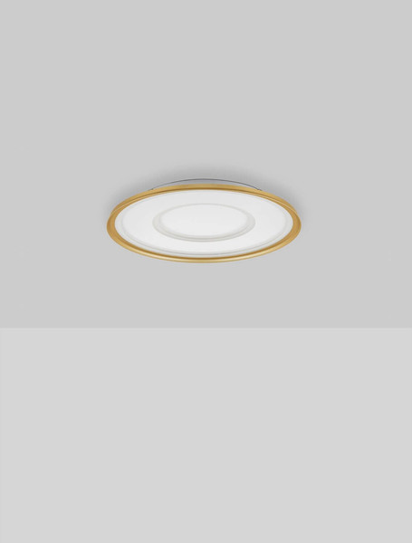 Nova Luce LED Deckenleuchte Figin dimmbar 40W CCT warm-/neutralweiss 2700-5000K Gold Stahl Aluminium Ø50cm 9248179