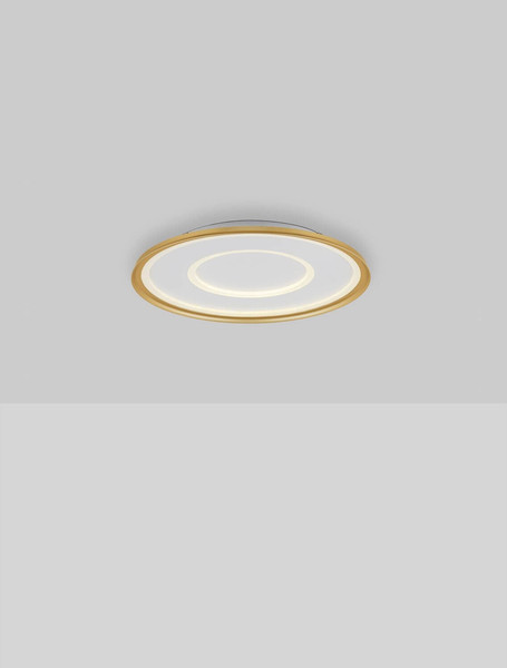 Nova Luce LED Deckenleuchte Figin dimmbar 40W CCT warm-/neutralweiss 2700-5000K Gold Stahl Aluminium Ø50cm 9248179