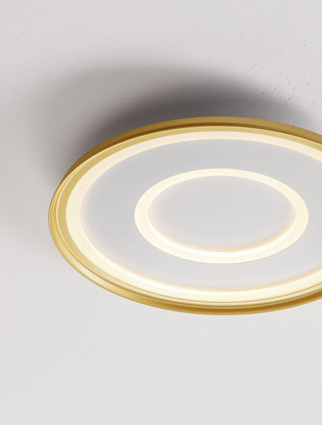 Nova Luce LED Deckenleuchte Figin dimmbar 40W CCT warm-/neutralweiss 2700-5000K Gold Stahl Aluminium Ø50cm 9248179