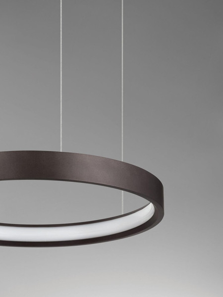 Nova Luce LED Pendelleuchte Perrine dimmbar 22W warmweiss 3000K Kaffeebraun Aluminium Ø40cm 9345647