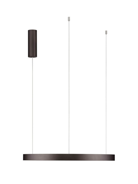 Nova Luce LED Pendelleuchte Perrine dimmbar 40W warmweiss 3000K Kaffeebraun Aluminium Ø60cm 9345648