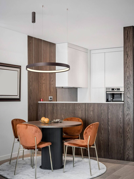Nova Luce LED Pendelleuchte Perrine dimmbar 40W warmweiss 3000K Kaffeebraun Aluminium Ø60cm 9345648