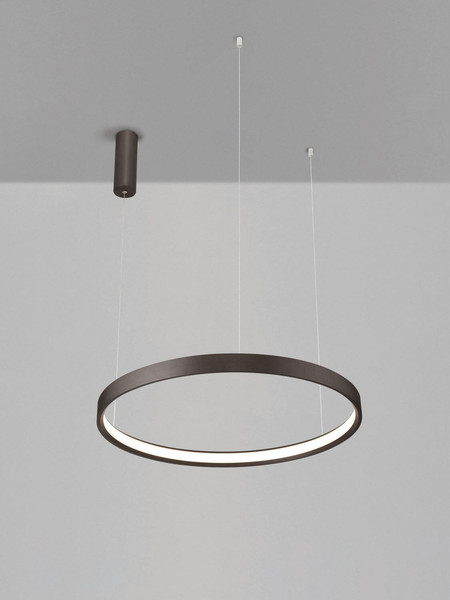 Nova Luce LED Pendelleuchte Perrine dimmbar 40W warmweiss 3000K Kaffeebraun Aluminium Ø60cm 9345648
