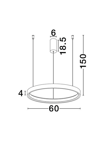 Nova Luce LED Pendelleuchte Perrine dimmbar 40W warmweiss 3000K Kaffeebraun Aluminium Ø60cm 9345648