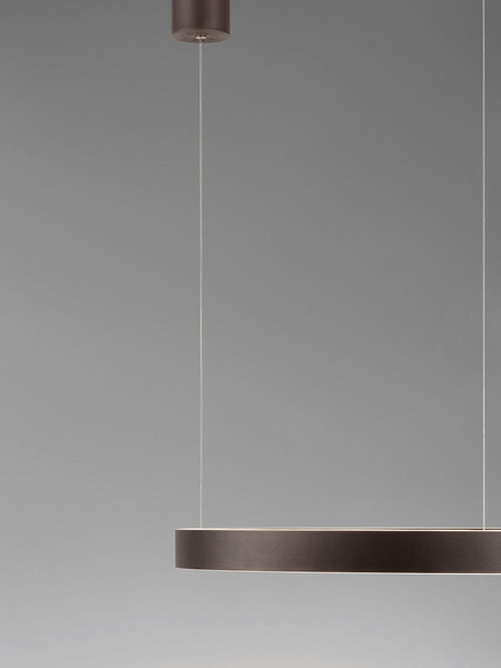 Nova Luce LED Pendelleuchte Elowen dimmbar 60W warmweiss 3000K Kaffeebraun Aluminium Ø60cm 9345649