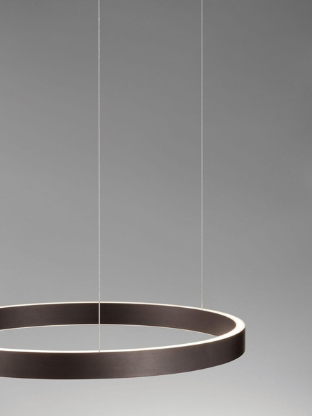 Nova Luce LED Pendelleuchte Elowen dimmbar 60W warmweiss 3000K Kaffeebraun Aluminium Ø60cm 9345649
