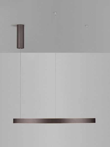 Nova Luce LED Pendelleuchte Elowen dimmbar 77W warmweiss 3000K Kaffeebraun Aluminium Ø80cm 9345650