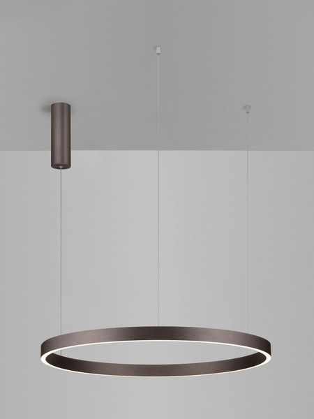 Nova Luce LED Pendelleuchte Elowen dimmbar 77W warmweiss 3000K Kaffeebraun Aluminium Ø80cm 9345650