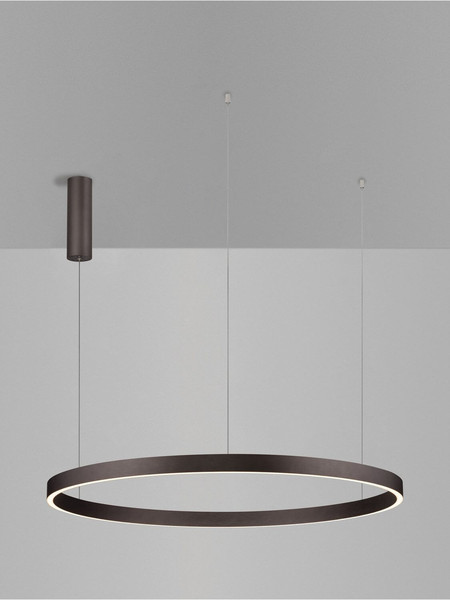 Nova Luce LED Pendelleuchte Elowen dimmbar 106W warmweiss 3000K Kaffeebraun Aluminium Ø100cm 9345651