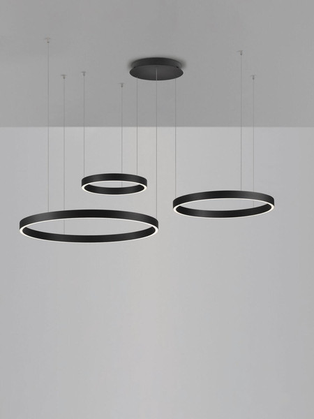 Nova Luce LED Pendelleuchte Elowen dimmbar 181W warmweiss 3000K Schwarz Aluminium 148x106cm 9345652