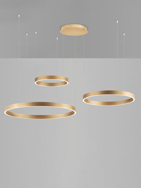 Nova Luce LED Pendelleuchte Elowen dimmbar 181W warmweiss 3000K Gold Aluminium 148x106cm 9345653
