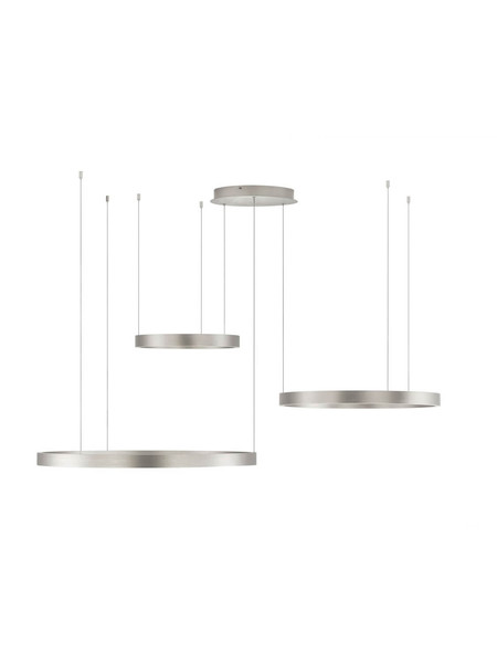 Nova Luce LED Pendelleuchte Elowen dimmbar 181W warmweiss 3000K Silber Aluminium 148x106cm 9345654