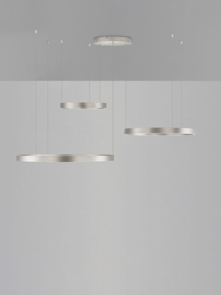 Nova Luce LED Pendelleuchte Elowen dimmbar 181W warmweiss 3000K Silber Aluminium 148x106cm 9345654