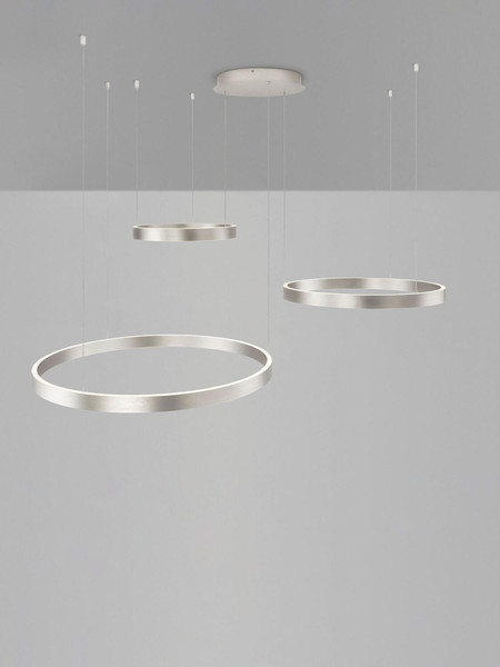 Nova Luce LED Pendelleuchte Elowen dimmbar 181W warmweiss 3000K Silber Aluminium 148x106cm 9345654